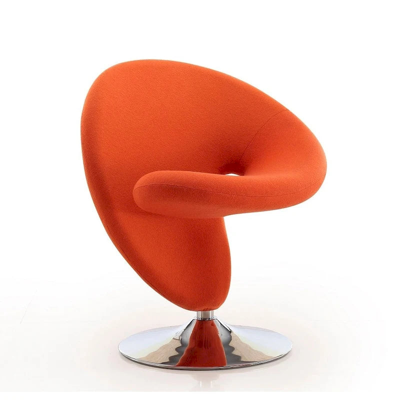 Fauteuil pivotant Manhattan Comfort Curl en laine mélangée chromée (lot de 2)