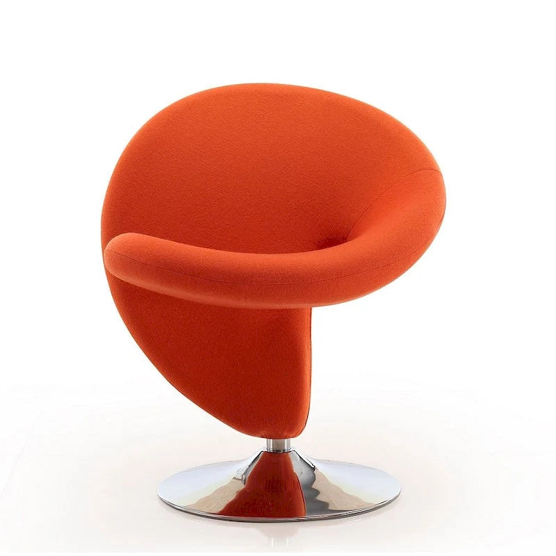 Fauteuil pivotant Manhattan Comfort Curl en laine mélangée chromée (lot de 2)