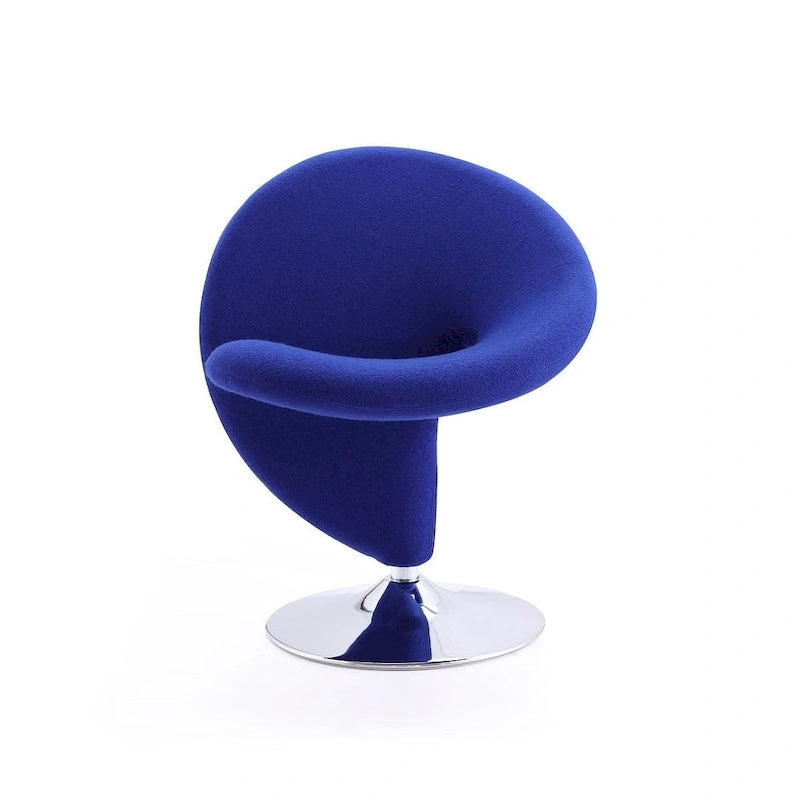 Fauteuil pivotant Manhattan Comfort Curl en laine mélangée chromée (lot de 2)