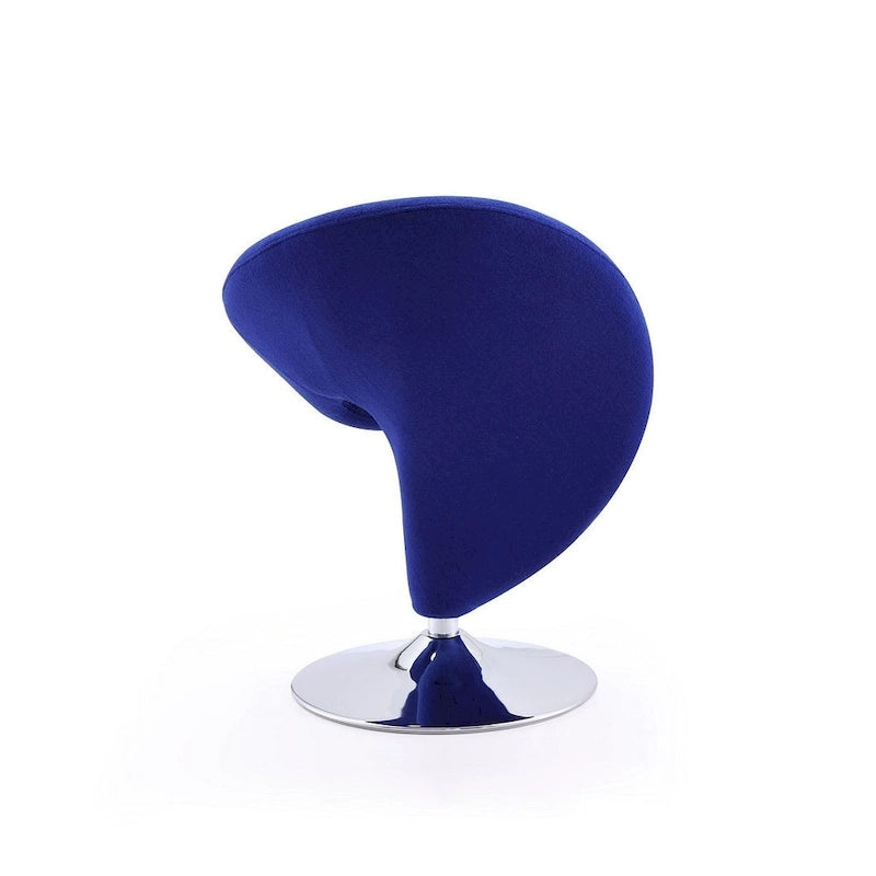 Fauteuil pivotant Manhattan Comfort Curl en laine mélangée chromée (lot de 2)