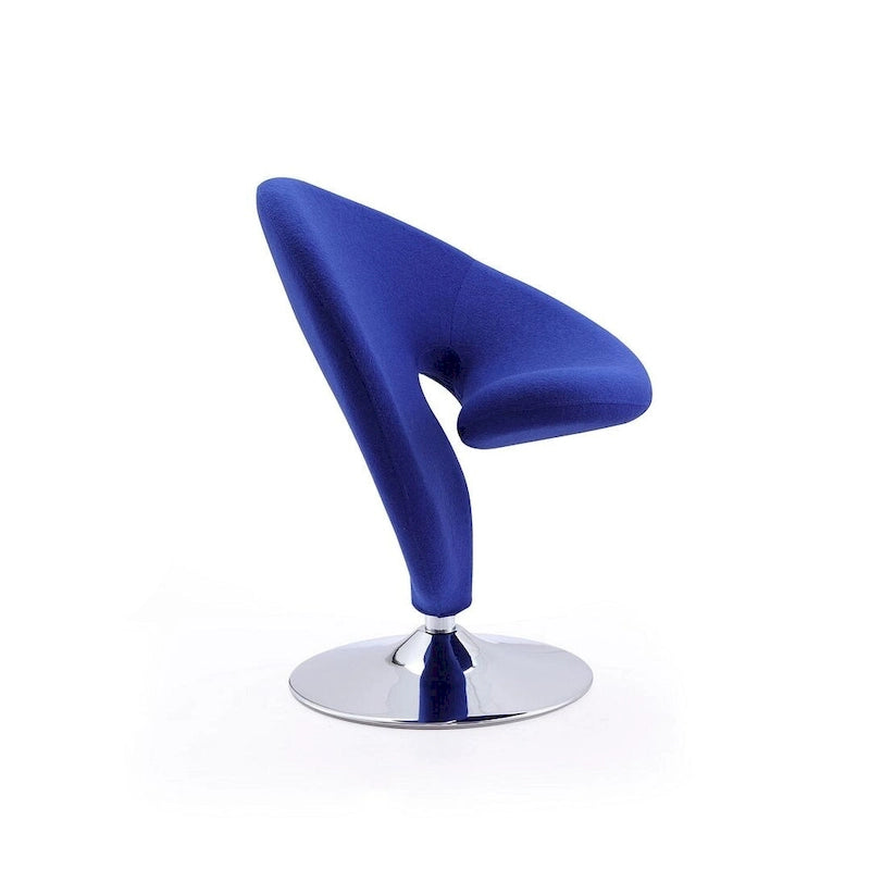 Fauteuil pivotant Manhattan Comfort Curl en laine mélangée chromée (lot de 2)