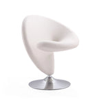 Fauteuil pivotant Manhattan Comfort Curl en laine mélangée chromée (lot de 2)