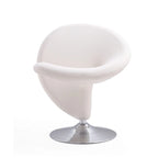 Fauteuil pivotant Manhattan Comfort Curl en laine mélangée chromée (lot de 2)