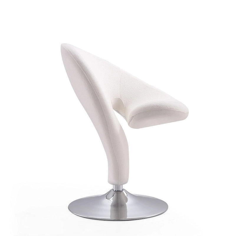 Fauteuil pivotant Manhattan Comfort Curl en laine mélangée chromée (lot de 2)