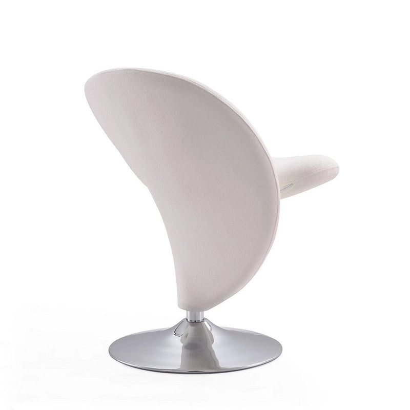 Fauteuil pivotant Manhattan Comfort Curl en laine mélangée chromée (lot de 2)