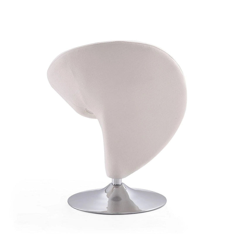 Fauteuil pivotant Manhattan Comfort Curl en laine mélangée chromée (lot de 2)