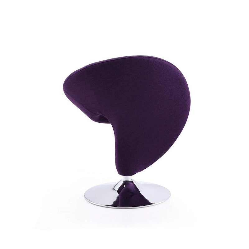 Fauteuil pivotant Manhattan Comfort Curl en laine mélangée chromée (lot de 2)