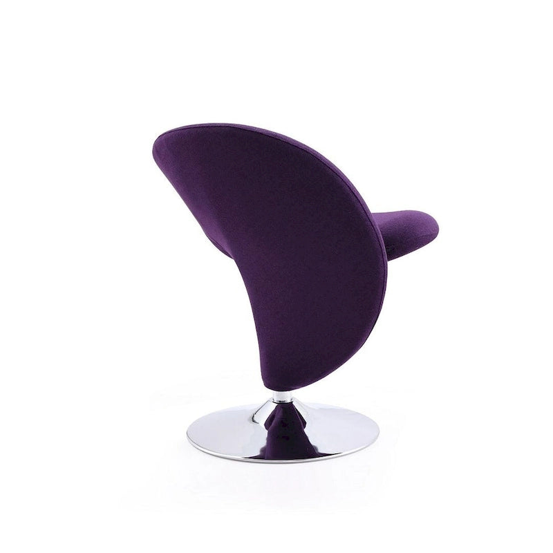Fauteuil pivotant Manhattan Comfort Curl en laine mélangée chromée (lot de 2)