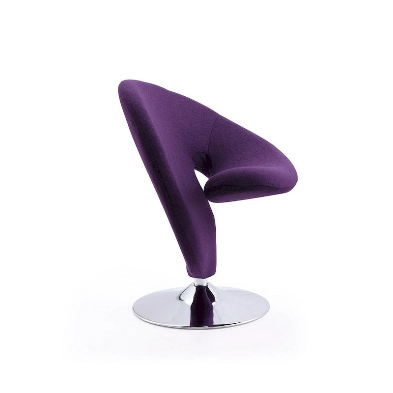 Fauteuil pivotant Manhattan Comfort Curl en laine mélangée chromée (lot de 2)