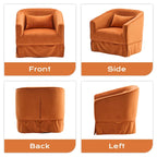 Ouyessir Ensemble de 2 fauteuils pivotants en forme de tonneau, fauteuil d'appoint rembourré à 360 degrés avec accoudoirs en tissu