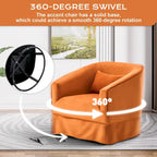 Ouyessir Ensemble de 2 fauteuils pivotants en forme de tonneau, fauteuil d'appoint rembourré à 360 degrés avec accoudoirs en tissu