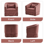 Ouyessir Ensemble de 2 fauteuils pivotants en forme de tonneau, fauteuil d'appoint rembourré à 360 degrés avec accoudoirs en tissu