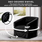 Ouyessir Ensemble de 2 fauteuils pivotants en forme de tonneau, fauteuil d'appoint rembourré à 360 degrés avec accoudoirs en tissu