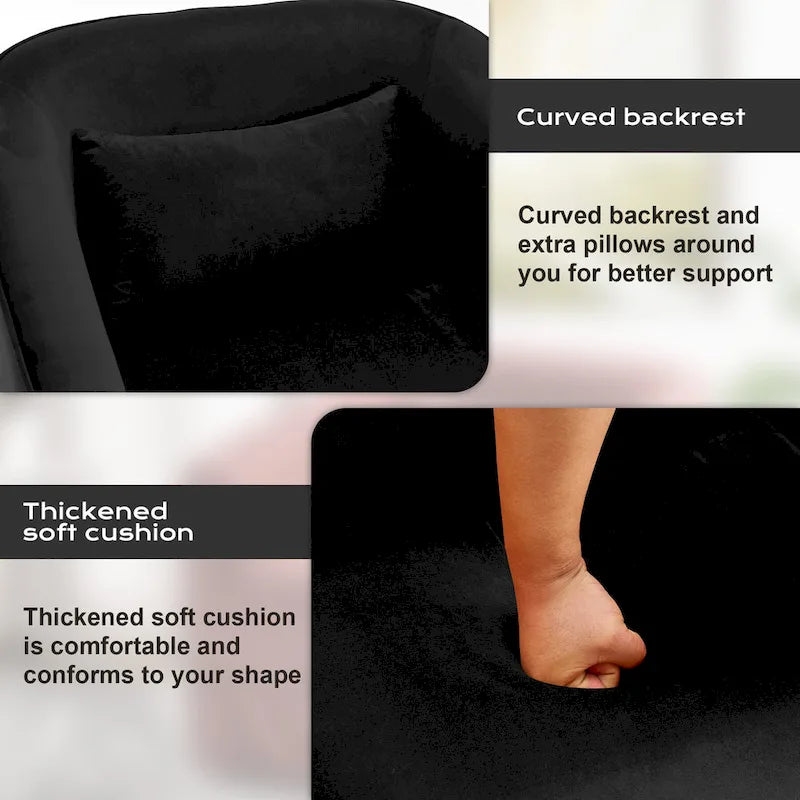 Ouyessir Ensemble de 2 fauteuils pivotants en forme de tonneau, fauteuil d'appoint rembourré à 360 degrés avec accoudoirs en tissu