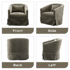 Ouyessir Ensemble de 2 fauteuils pivotants en forme de tonneau, fauteuil d'appoint rembourré à 360 degrés avec accoudoirs en tissu