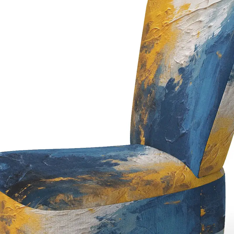 Designart Bleu et Jaune Expressions Intuitives | Fauteuil d'appoint abstrait rembourré et fauteuil moderne et contemporain