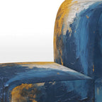 Designart Bleu et Jaune Expressions Intuitives | Fauteuil d'appoint abstrait rembourré et fauteuil moderne et contemporain