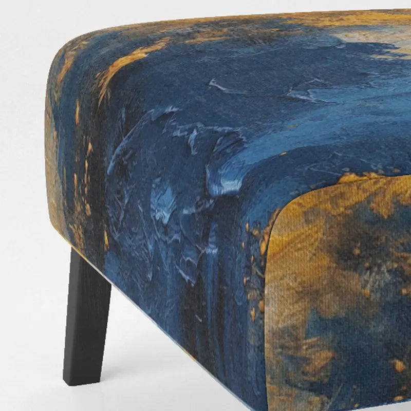 Designart Bleu et Jaune Expressions Intuitives | Fauteuil d'appoint abstrait rembourré et fauteuil moderne et contemporain