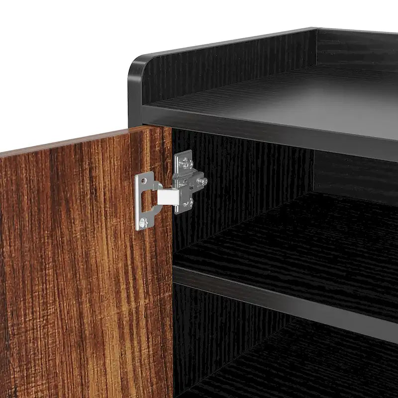 Meuble à chaussures à 5 niveaux avec portes, rangement pour 25 paires de chaussures en bois blanc