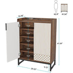 Meuble à chaussures à 5 niveaux avec portes, rangement pour 25 paires de chaussures en bois blanc