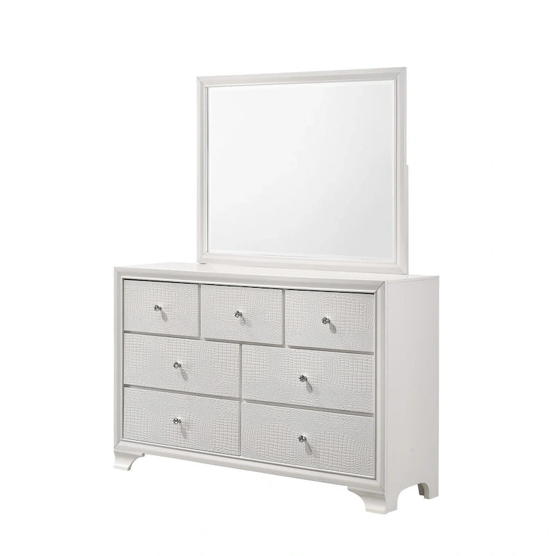 Ensemble de chambre à coucher Kym 4 pièces Frost LED en similicuir capitonné