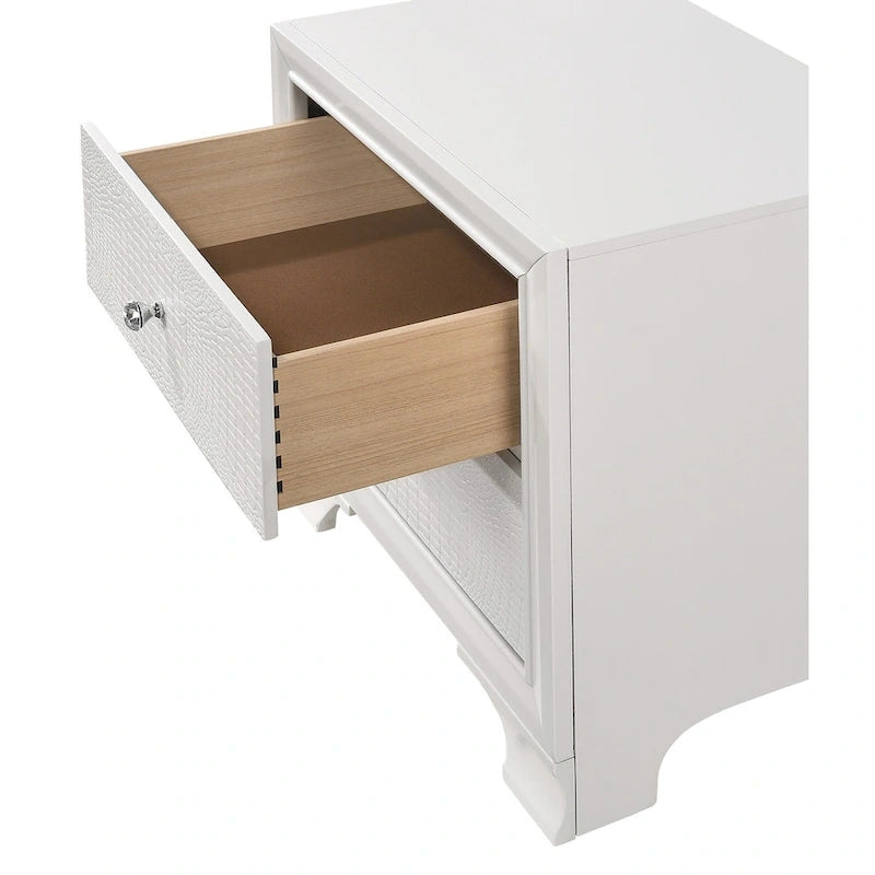 Ensemble de chambre à coucher Kym 4 pièces Frost LED en similicuir capitonné