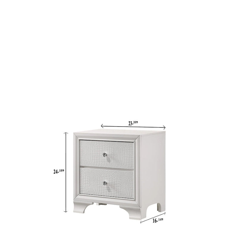 Ensemble de chambre à coucher Kym 4 pièces Frost LED en similicuir capitonné