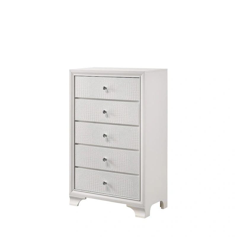 Ensemble de chambre à coucher Kym 4 pièces Frost LED en similicuir capitonné