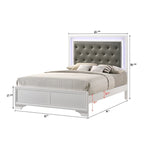 Ensemble de chambre à coucher Kym 4 pièces Frost LED en similicuir capitonné