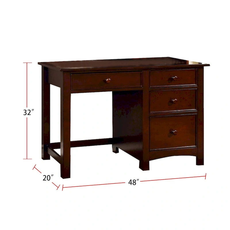 Bureau en bois à quatre tiroirs