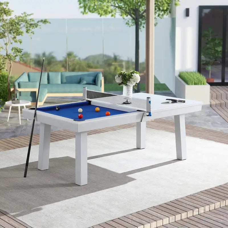 Laguna Indoor/Outdoor 8ft Slate Pool Table with Dining Top & Accessories