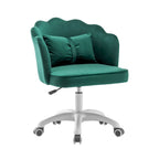 Fauteuil de bureau Porthos Home Taio en velours festonné avec piètement en nylon