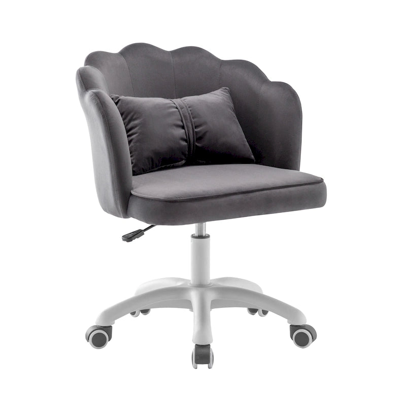 Fauteuil de bureau Porthos Home Taio en velours festonné avec piètement en nylon
