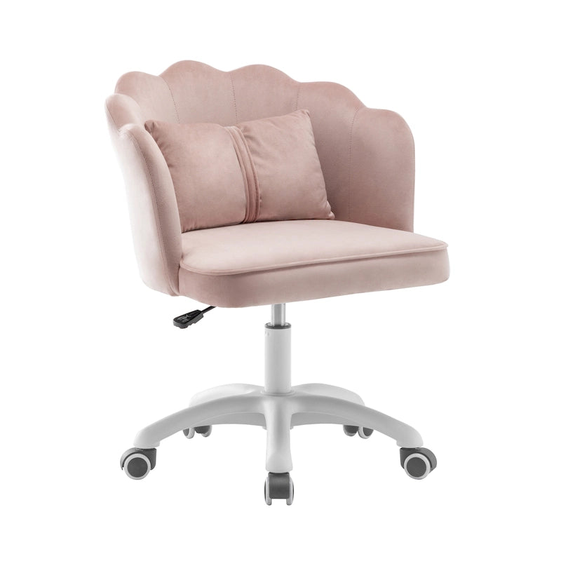 Fauteuil de bureau Porthos Home Taio en velours festonné avec piètement en nylon