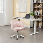 Fauteuil de bureau Porthos Home Taio en velours festonné avec piètement en nylon