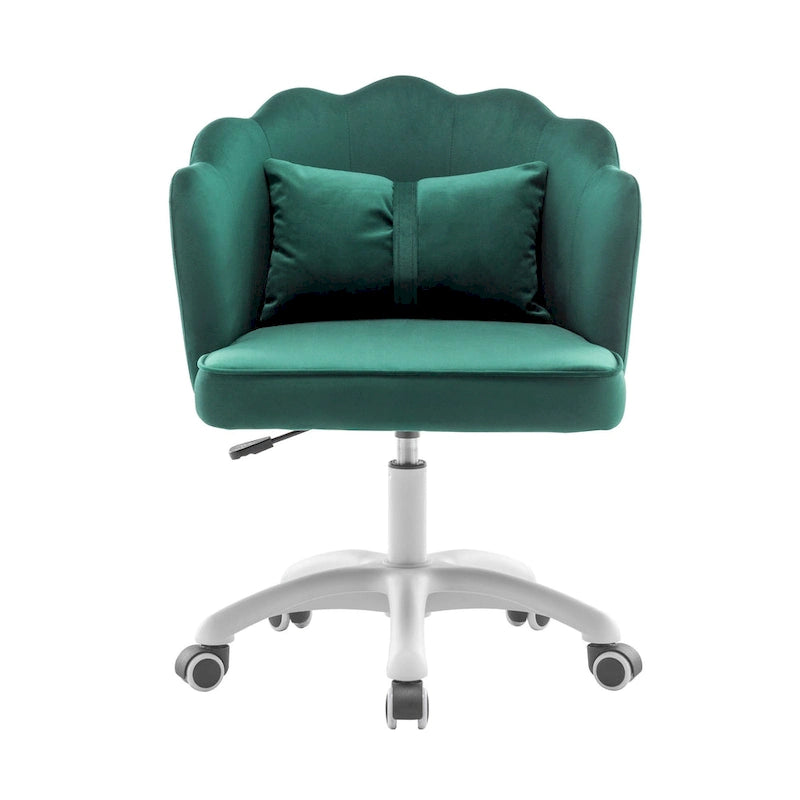 Fauteuil de bureau Porthos Home Taio en velours festonné avec piètement en nylon