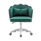 Fauteuil de bureau Porthos Home Taio en velours festonné avec piètement en nylon