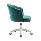 Fauteuil de bureau Porthos Home Taio en velours festonné avec piètement en nylon