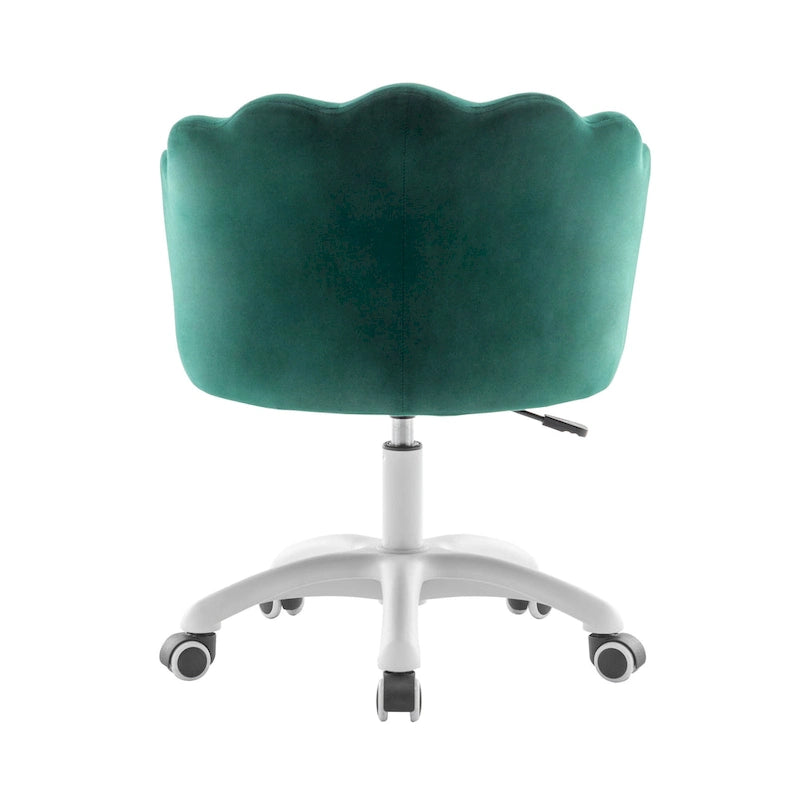 Fauteuil de bureau Porthos Home Taio en velours festonné avec piètement en nylon