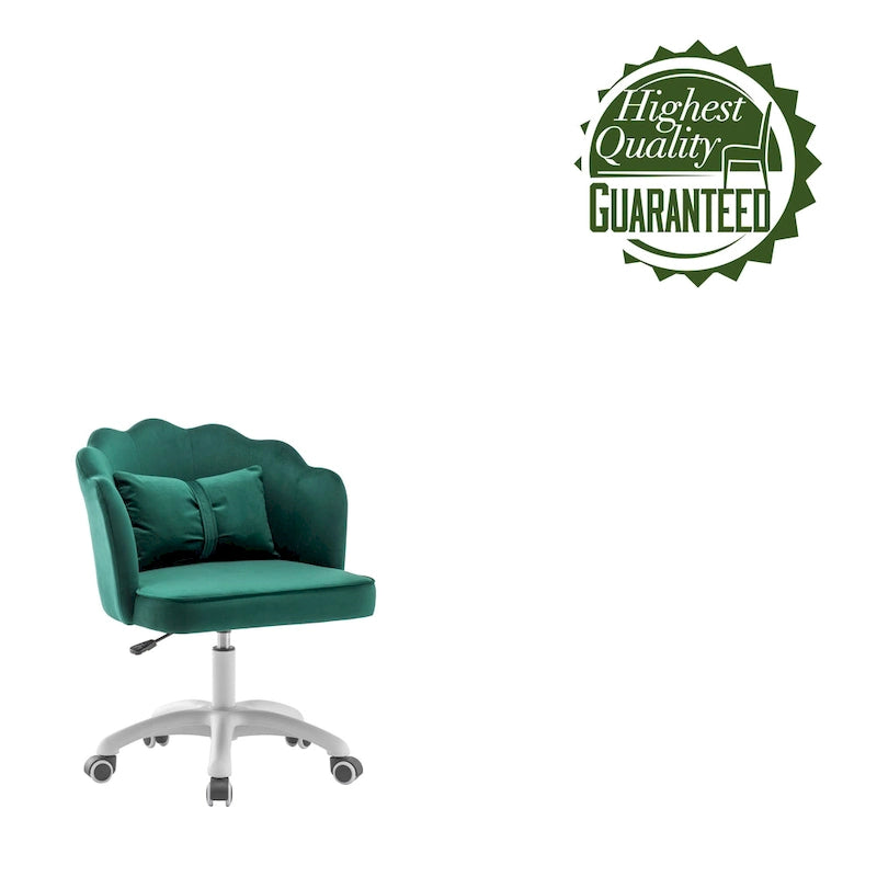 Fauteuil de bureau Porthos Home Taio en velours festonné avec piètement en nylon