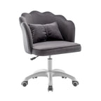 Fauteuil de bureau Porthos Home Taio en velours festonné avec piètement en nylon