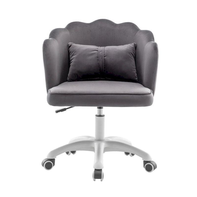 Fauteuil de bureau Porthos Home Taio en velours festonné avec piètement en nylon