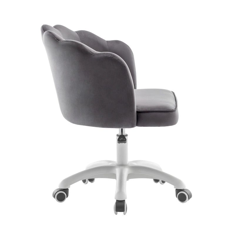 Fauteuil de bureau Porthos Home Taio en velours festonné avec piètement en nylon