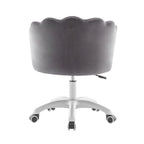 Fauteuil de bureau Porthos Home Taio en velours festonné avec piètement en nylon