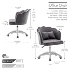 Fauteuil de bureau Porthos Home Taio en velours festonné avec piètement en nylon