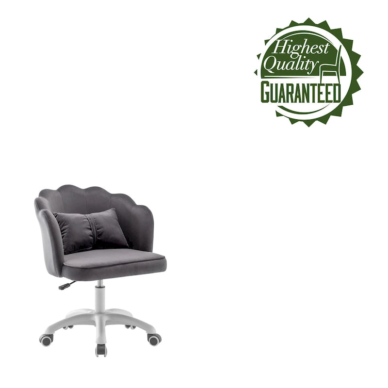 Fauteuil de bureau Porthos Home Taio en velours festonné avec piètement en nylon