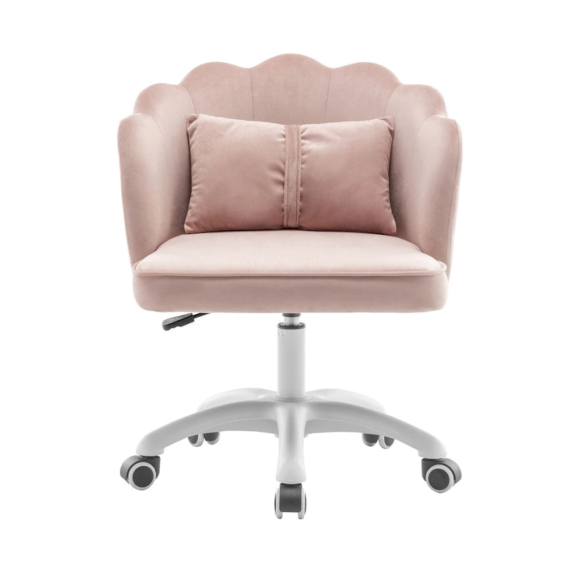 Fauteuil de bureau Porthos Home Taio en velours festonné avec piètement en nylon