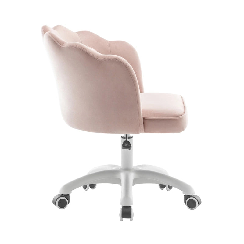 Fauteuil de bureau Porthos Home Taio en velours festonné avec piètement en nylon