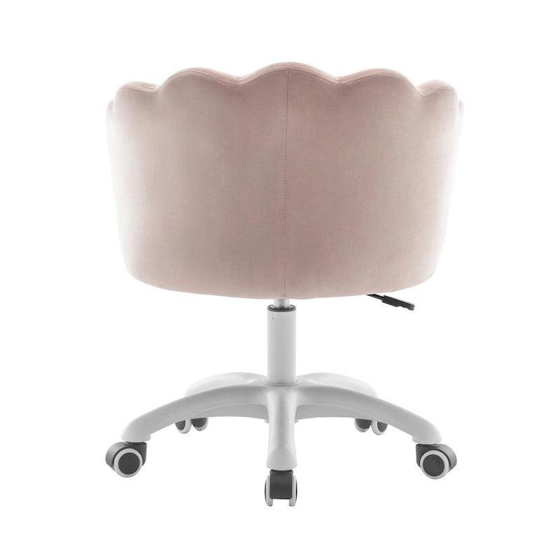 Fauteuil de bureau Porthos Home Taio en velours festonné avec piètement en nylon