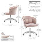 Fauteuil de bureau Porthos Home Taio en velours festonné avec piètement en nylon